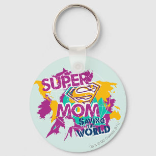 Super Mom Saving the World Keychain
