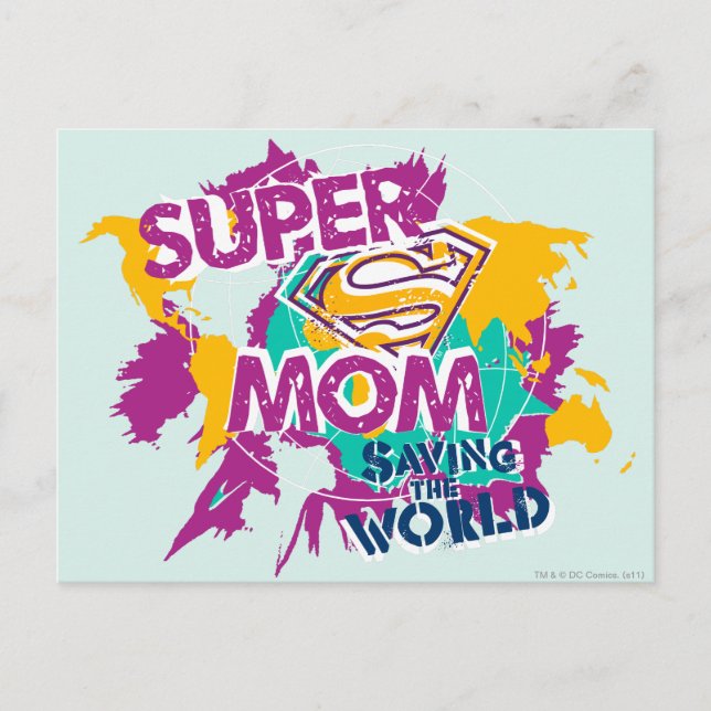 Super Mom Saving the World Postcard (Front)