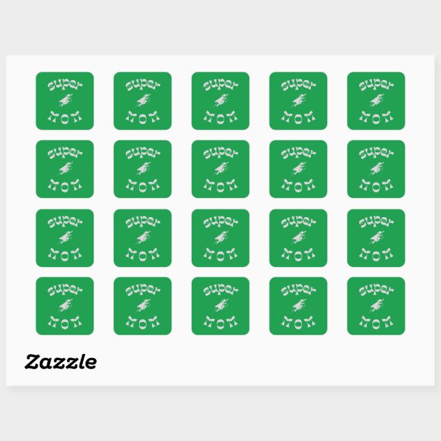 super mom square sticker (Sheet)