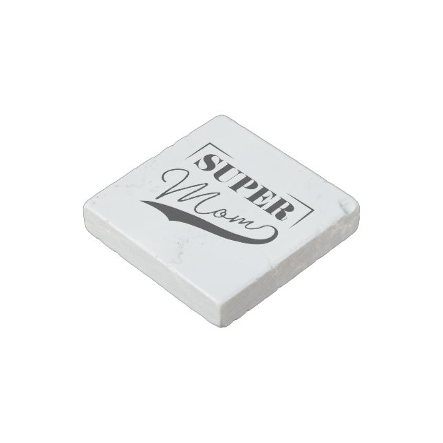 Super Mom Stone Magnet (Angled)