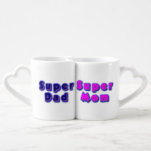 Super mom super dad coffee mug set