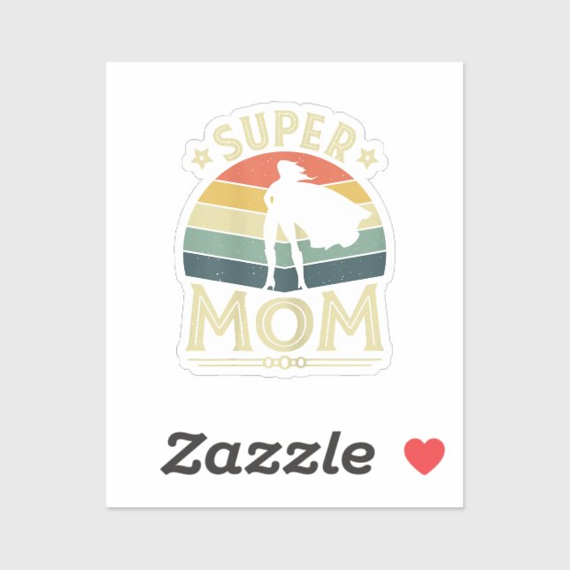 Super Mom Super Teacher Super Tired Funny Sticker (Sheet)
