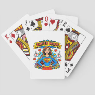 Super Mom: The Floral Superheroine Poker Cards