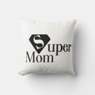 Super Mom Throw Pillow