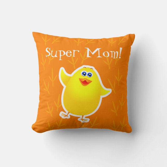 Super Mom!  Throw Pillow (Front)