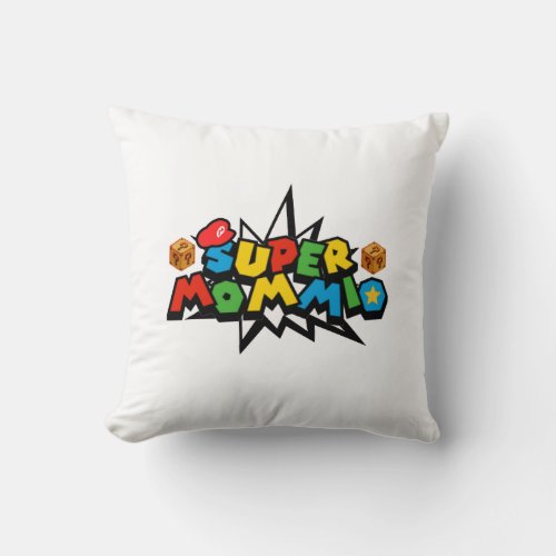 Super Mommio Funny Gamer Superhero Mom Throw Pillow
