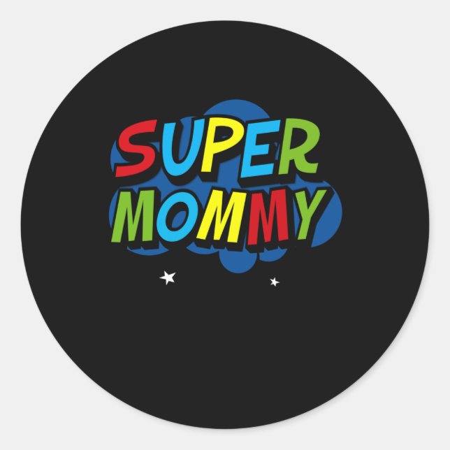 Super Mommy Gamer Mothers Day gift Classic Round Sticker (Front)