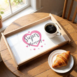 Super Mommy Personalized Best Mom Gift Serving Tray