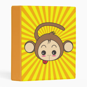 Super Monkey Face on Sunburst Background Mini Binder