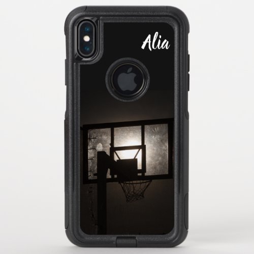 Super Moon Basketball Hoop Backboard Name Template OtterBox Commuter iPhone XS Max Case