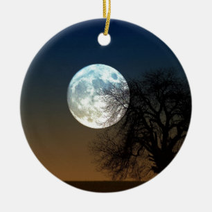 Super moon ceramic ornament