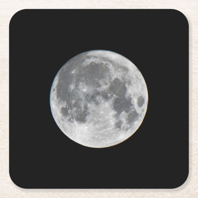 Super Moon | Mendota Heights Minnesota Square Paper Coaster (Front)