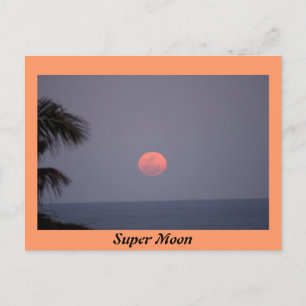 Super Moon over Ocean Postcard
