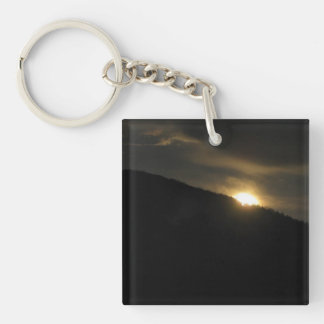 Super Moon over Washington Mountain Keychain