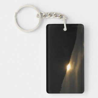 Super Moon over Washington Mountain Keychain