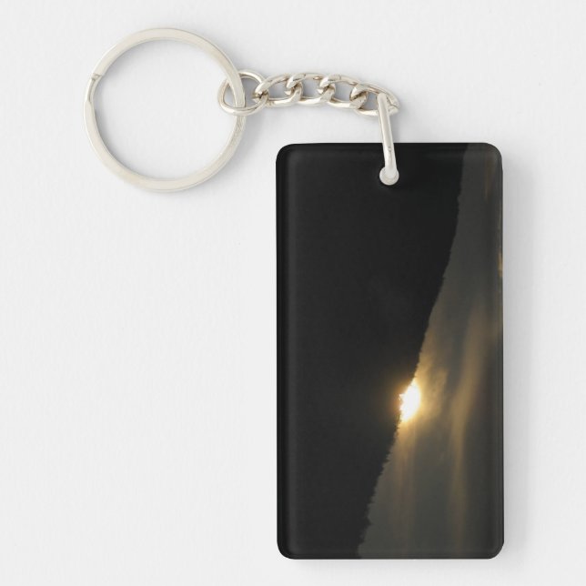 Super Moon over Washington Mountain Keychain (Front)