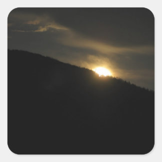 Super Moon over Washington Mountain Square Sticker