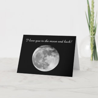Super Moon with Airplane Passing/Customizable! Card