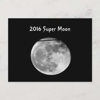 Super Moon with Airplane Passing/Customizable! Postcard