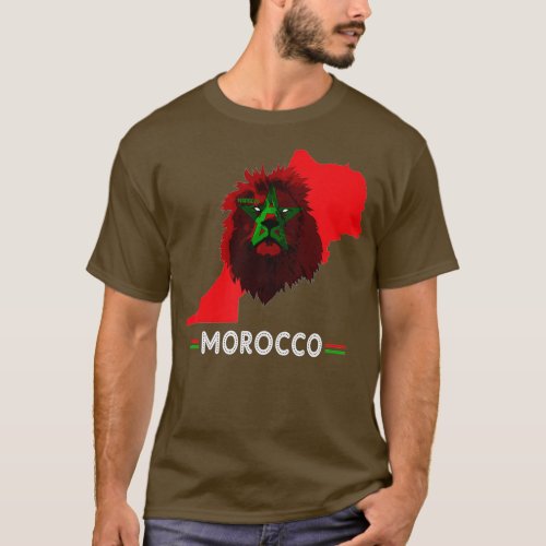 Super Moroccan Lion Morocco flag Atlantic Lion  T_Shirt