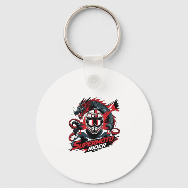 Super Moto Rider � Motorcycle  Keychain (Front)