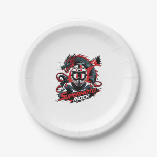 Super Moto Rider � Motorcycle  Paper Plates