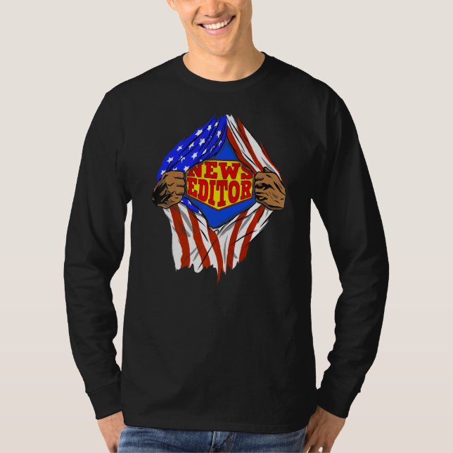 Super News Editor Hero Job T-Shirt (Front)