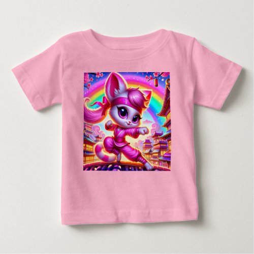 Super Ninja Kitten Girl Baby T_Shirt