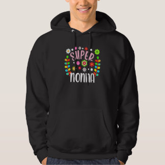 Super Nonna Italian Grandma Colorful Floral Hoodie