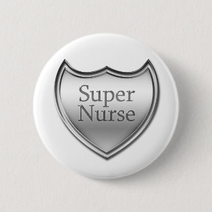 Super Nurse Emblem Pinback Button