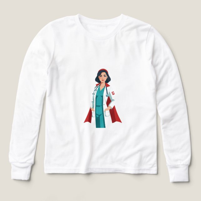 Super Nurse - Heroin in White Blouse Tri-Blend Shirts (Design Front)
