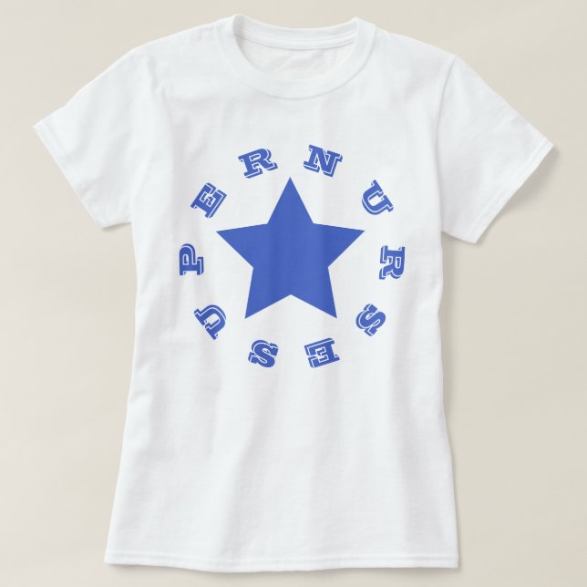 SUPER NURSE | Navy Blue Star Women's Basic T-Shirt (Design Front)