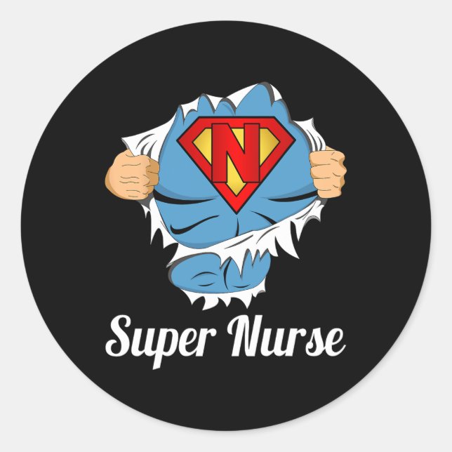 Super Nurse Superpower  Classic Round Sticker (Front)