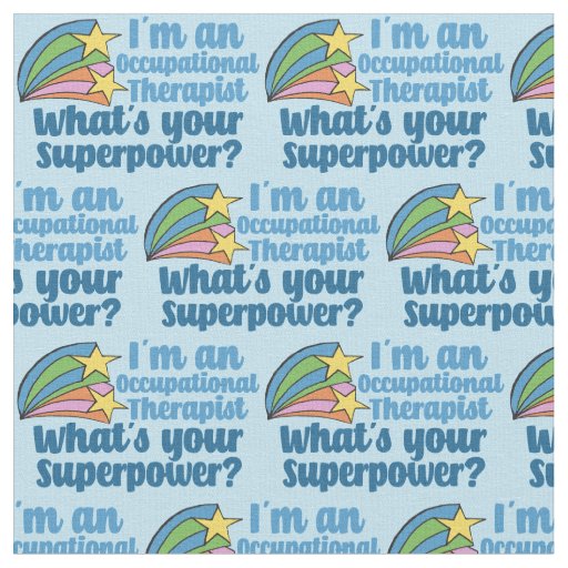 Super Occupational Therapist Cute Blue OT Fabric