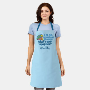 Super Occupational Therapist Cute Custom Blue OT Apron