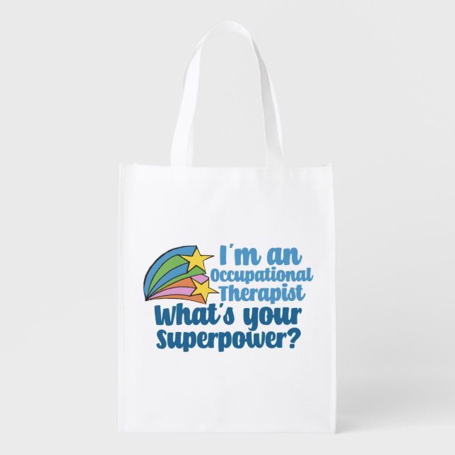 Super Occupational Therapist Cute OT Grocery Bag (Front)