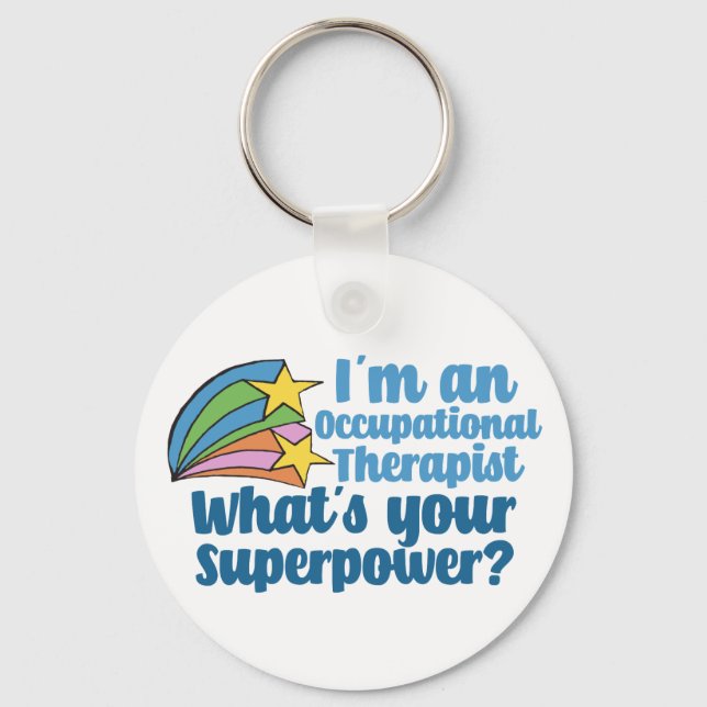 Super Occupational Therapist Cute OT Keychain (Front)