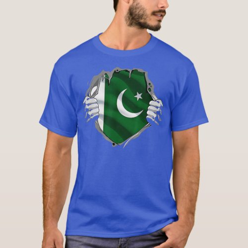 Super Pakistani Heritage Proud Pakistan Roots Flag T_Shirt