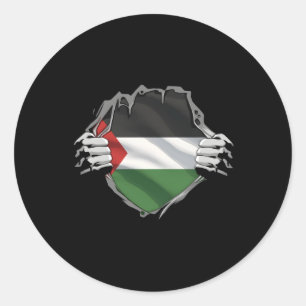 Super Palestinian Heritage Proud Palestine Roots F Classic Round Sticker
