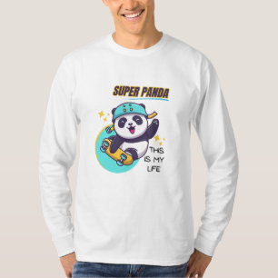 Super Panda Skateboarding Long Sleeve T-Shirt