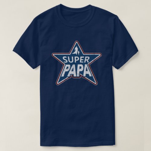 Super Papa Red White and Blue T_Shirt