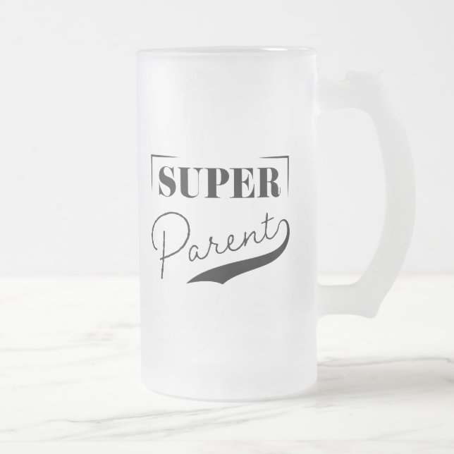 Super Parent Frosted Glass Beer Mug (Right)
