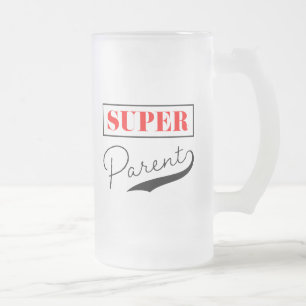 Super Parent Frosted Glass Beer Mug