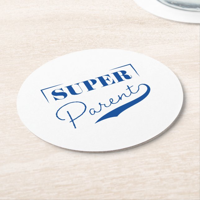 Super Parent Round Paper Coaster (Angled)