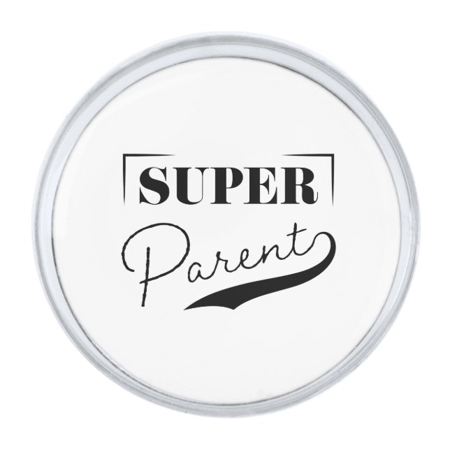 Super Parent Silver Finish Lapel Pin (Front)