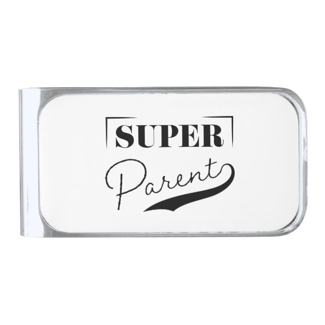 Super Parent Silver Finish Money Clip (Front)
