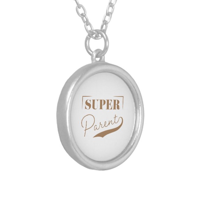 Super Parent Silver Plated Necklace (Front Left)