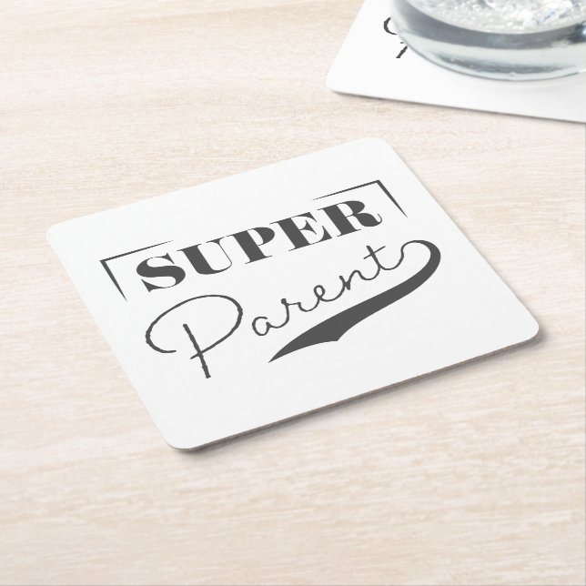 Super Parent Square Paper Coaster (Angled)