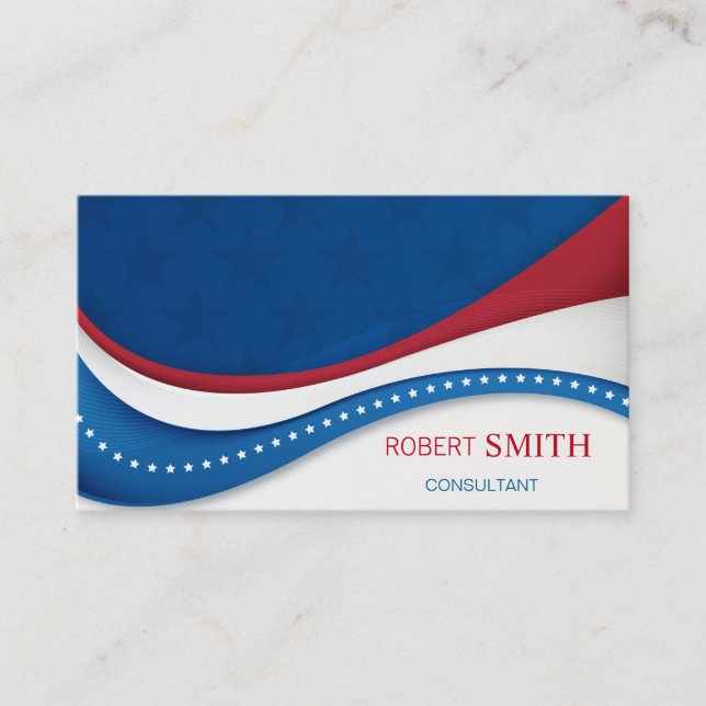 Super Patriotic USA Background Business Card (Front)