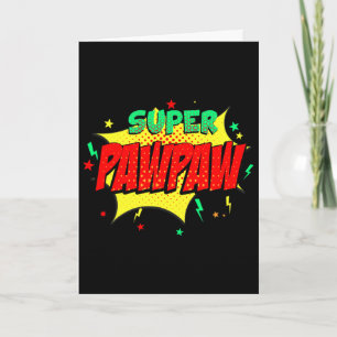 Super Pawpaw Comic Themed Style Superhero Fathers Card